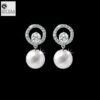 SIVYAA Solitaire Life of Circle Classic White Pearl drop Dangle Pure Silver
