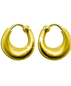 SIVYAA gold finish plain pure silver kaju bali hoop earring