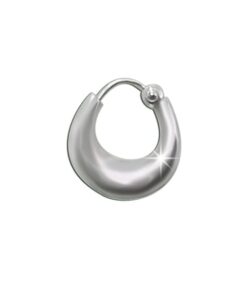 SIVYAA men's kaju plain pure silver hoop bali earring,12mm