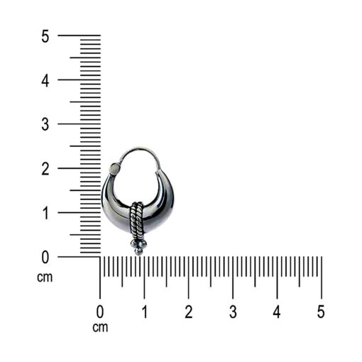 scale-925 silver 15mm crescent hoop earrings with rope and bead detailing by SIVYAA